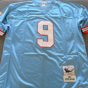 Brand NEW Steve McNair #9 Tennessee Oilers Jersey Size Men's Large BLUE